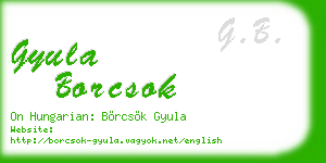 gyula borcsok business card
